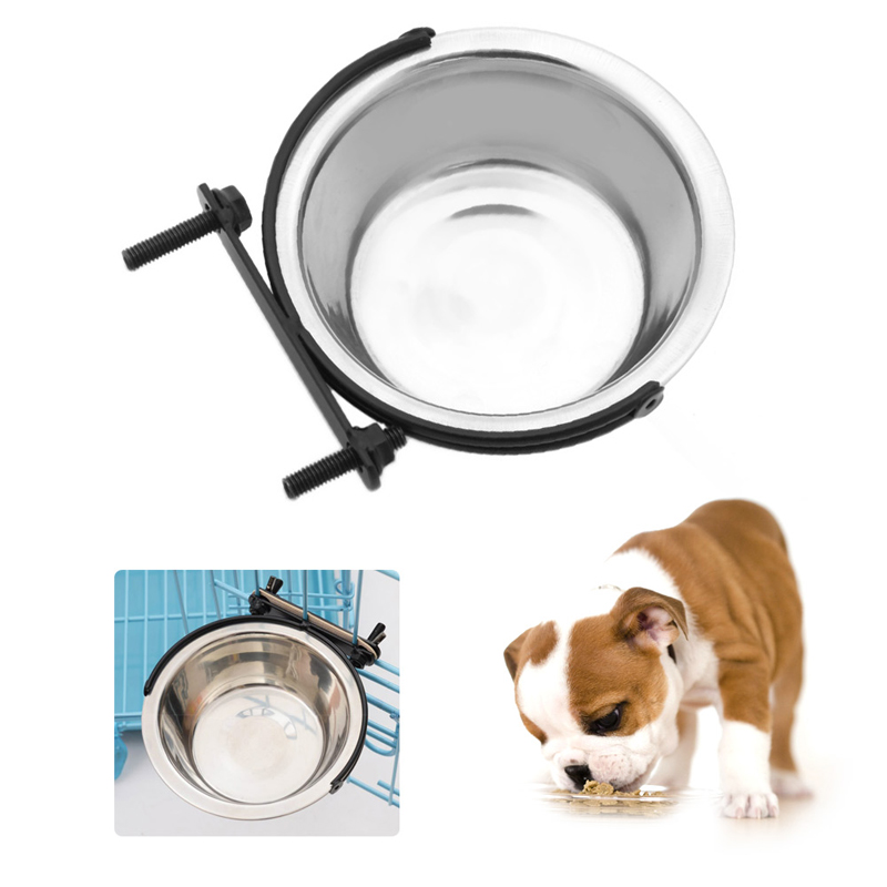 Pet Dog Cat Stainless Steel Hanging Bowl Hanging Cage Hanging Bowl Strengthen