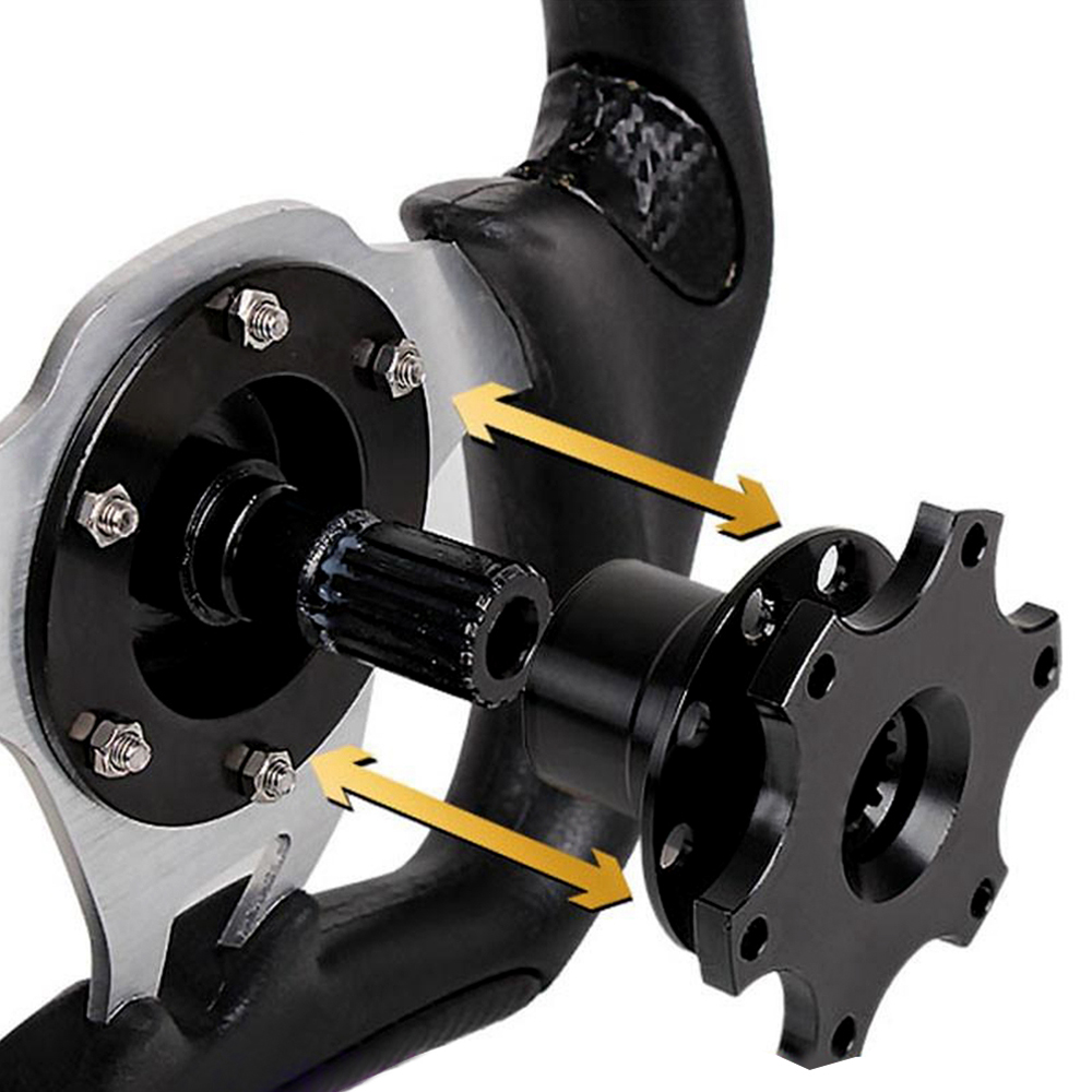 PQY - Universal Steering Wheel Quick Release Hub Boss Kit Wheel Hub Adapter For 6 hole Steering Wheel Hub PQY3859
