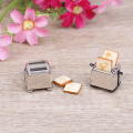 Cute Decoration New Doll House Mini Bread Machine Toaster 1/12 Scale With Toast Miniature Dollhouse Accessories