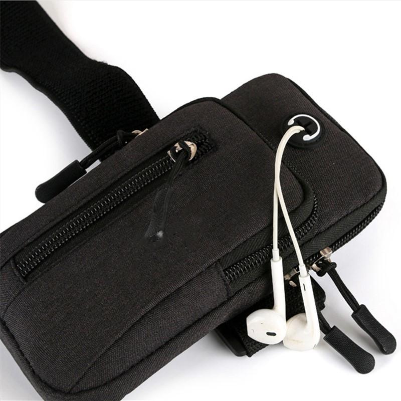 Running Men Women Arm Bags for Phone Money Keys Outdoor Sports Arm Package Bag with Headset Hole Simple Style Running Arm Band