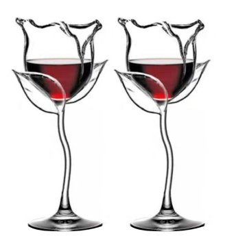 Fancy Red Wine Goblet Wine Cocktail Glasses 100ml Rose Flower Shape Wine Glass Party Barware Drinkware