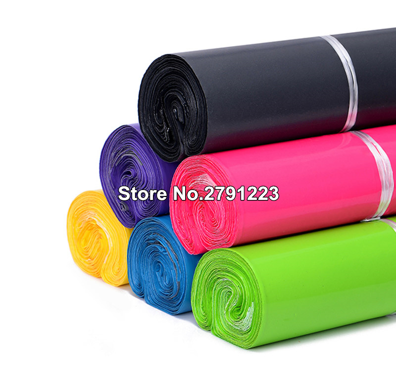 17*30cm 100Pcs/Lot Plastic Envelope Self-seal Adhesive Courier Storage Bags White Black Gray Color Poly Mailer Shipping Bags