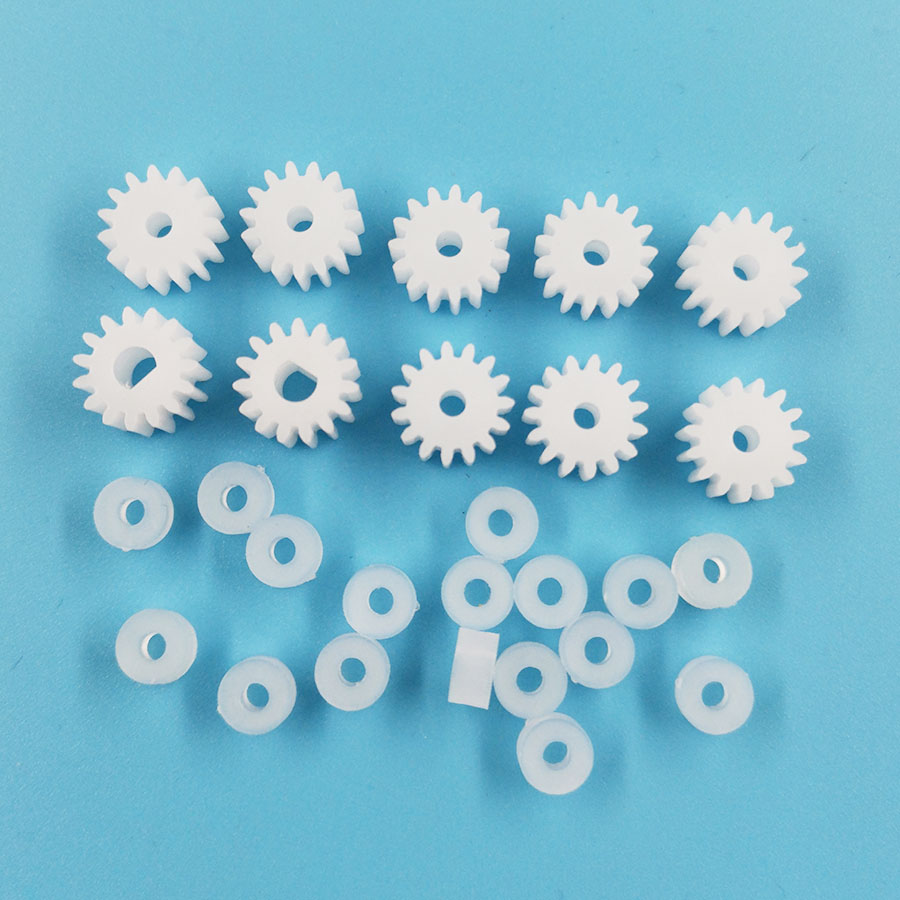 Mixed 15 Teeth Gears and 2mm Shaft Sleeves 26PCS 152A x10 + 153D x2 + 2A Ring x16PCS 1000bags