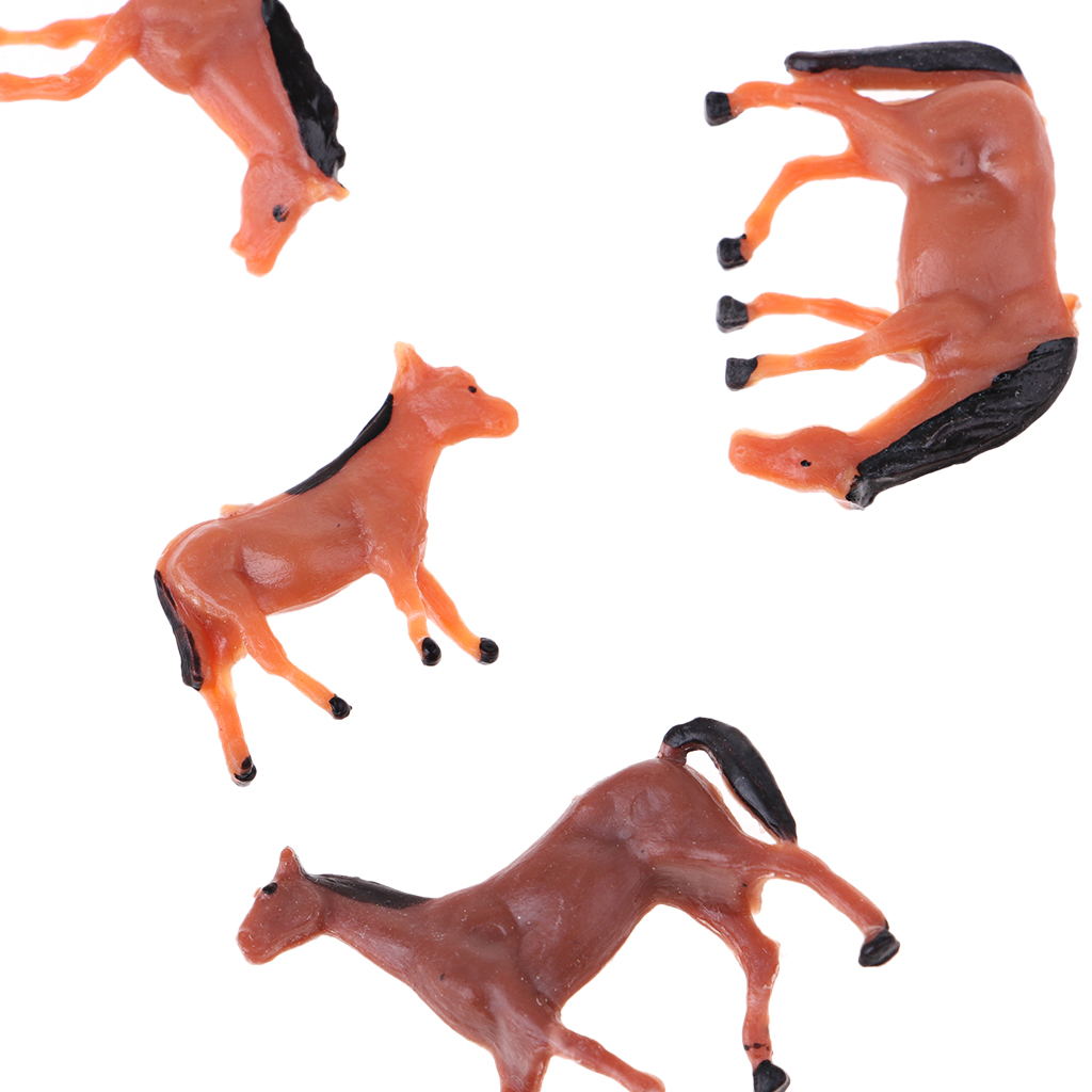 Set/10Pcs 1:87 HO Scale Horses Model Painted Animal Figure Layout Architecture