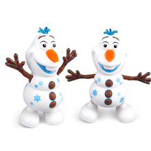 Frozen Dancing Snowman Olaf Robot With Led Music Flashlight Electric Action Figure Model Kids Toy Animatronics Figurine