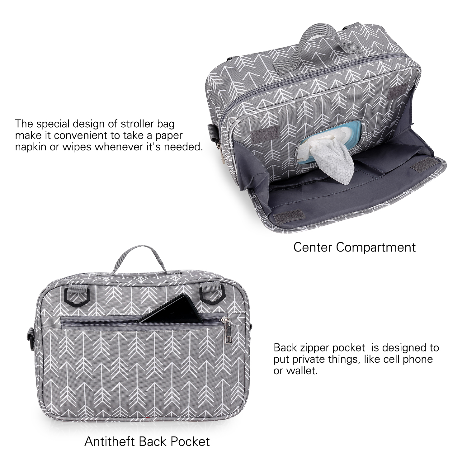 ABOUTBABY Waterproof Baby Mummy Bags Fashion Prints WetDry for Disposable Reusable Maternity Diaper Bag Double Handle Wetbags