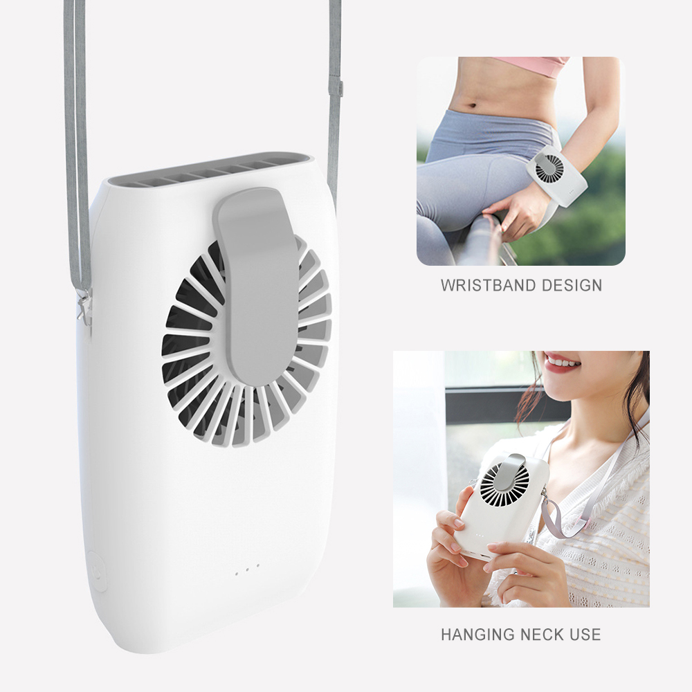4 in 1 Portable Wearable Fan, Hands-free Wrist/Waist/Neck Fan USB Handhold Fan Strong Airflow for Room, Camping, Office, Travel