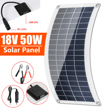 50W Solar Panel Dual USB Output Solar Cells Solar Panel 10/20/30A Controller for Car Yacht 12V Battery Boat Charger