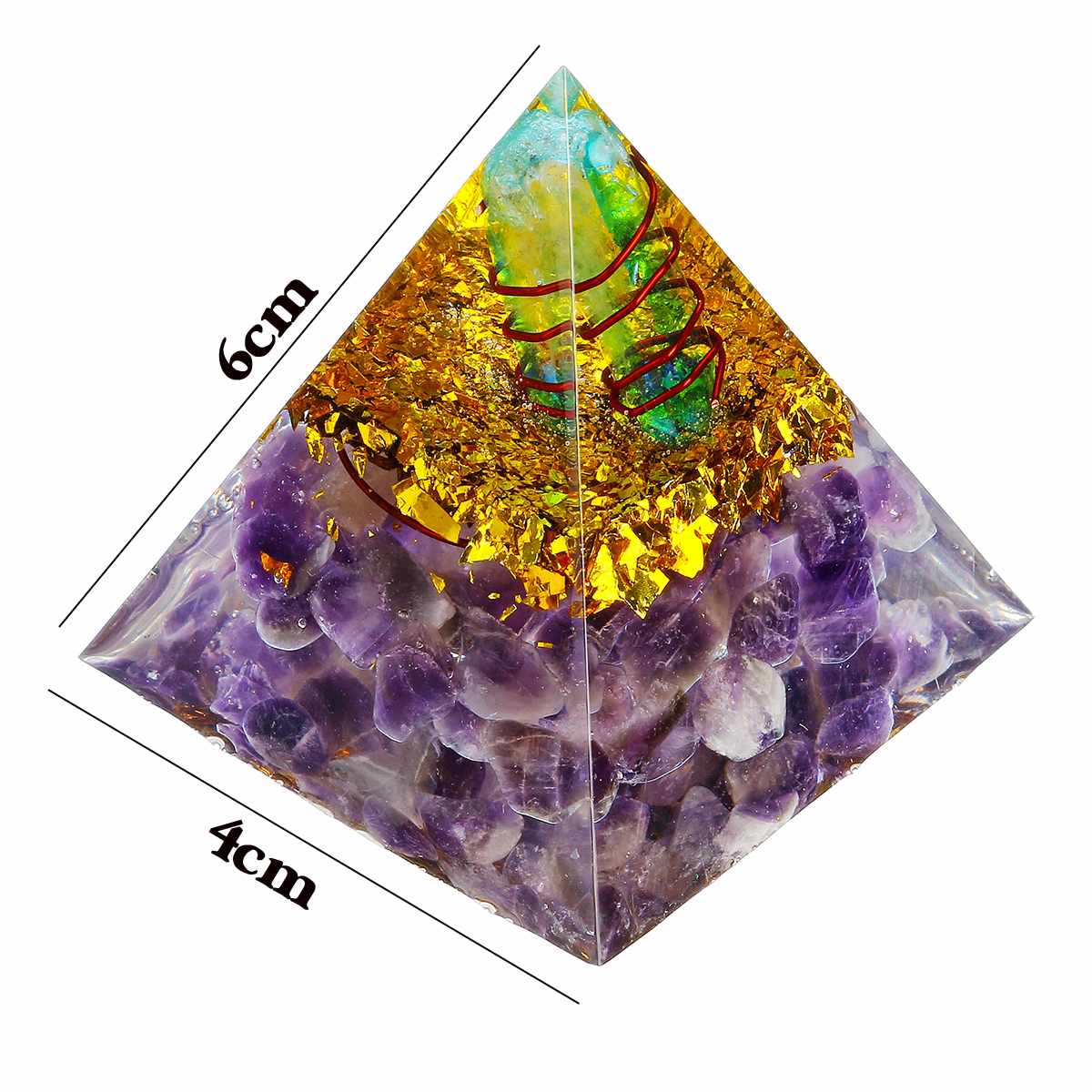 Crystal Amethyst Energy Circle Healing Crystal Reiki Pyramid Chakras Natural Stone Orgone Orgonite Pyramids Fengshui Home Decor