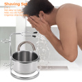 2 in 1 Men's Shaving Holder with Soap Bowl Cup Mug Stainless Steel Dry or Wet Razor Organize Shaving Brush Holder Stand Tools