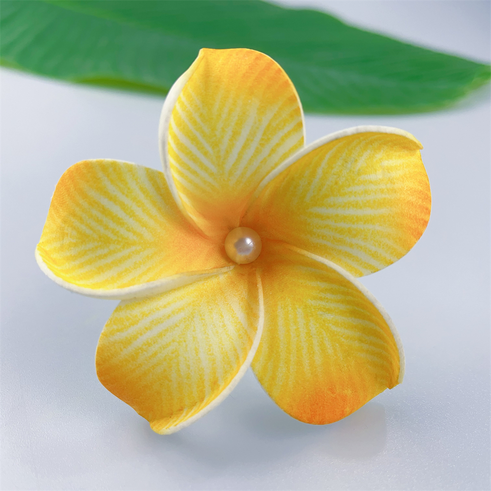 Kn Hf019b Wt Plumeria Hair Pick
