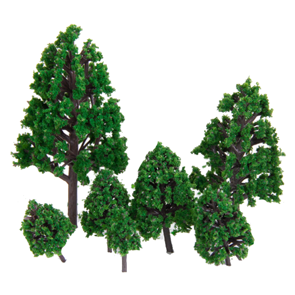 22pcs Model Tree 3-16cm Green Train Railroad Architecture Diorama HO Scale for DIY Crafts or Building Models