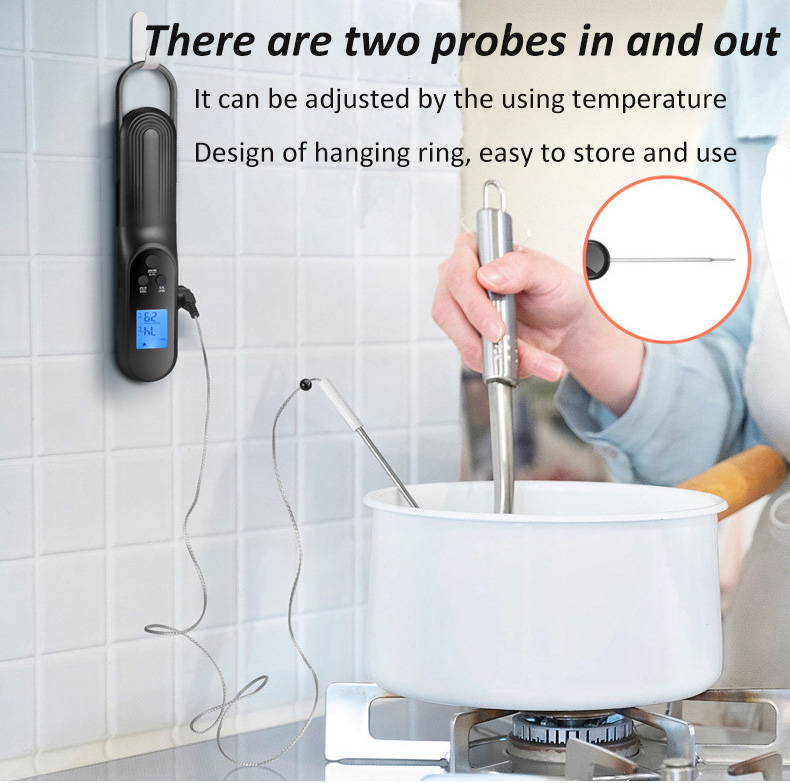 Digital Instant Read Cooking Thermometer Smart Food Temperature Gauge Meat Thermometer with Probe
