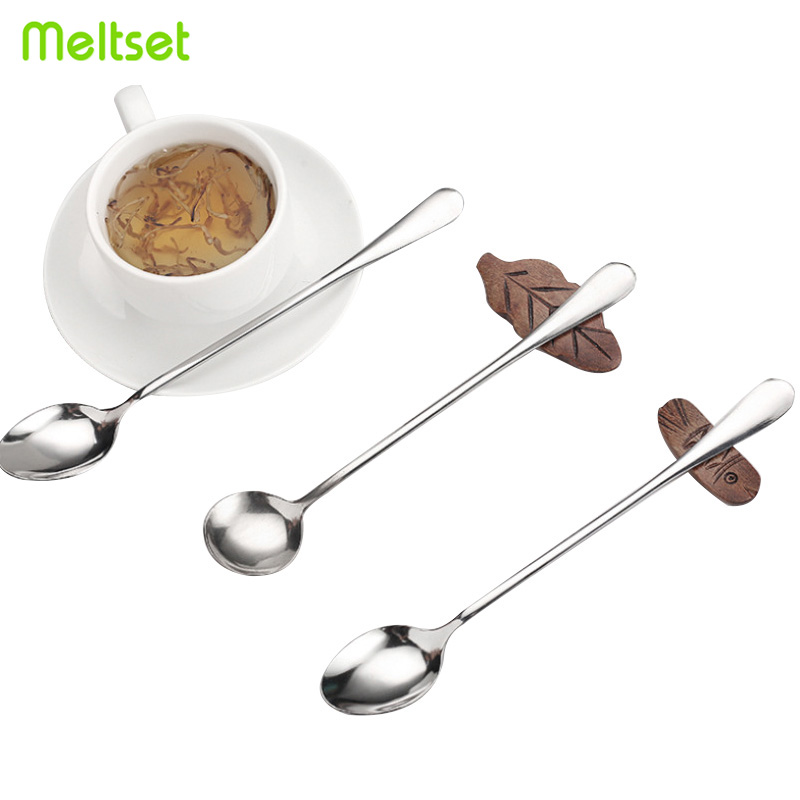 Long Handle Coffee Spoon Stainless Steel Ice Cream Dessert Tea Spoon For Home Outdoor Picnic Flatware Kitchen Accessories