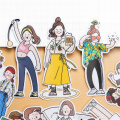 26pcs/pack cartoon Vacation life girls boys stickers notebook stickers/characters poster stickers/material/waterproof stickers
