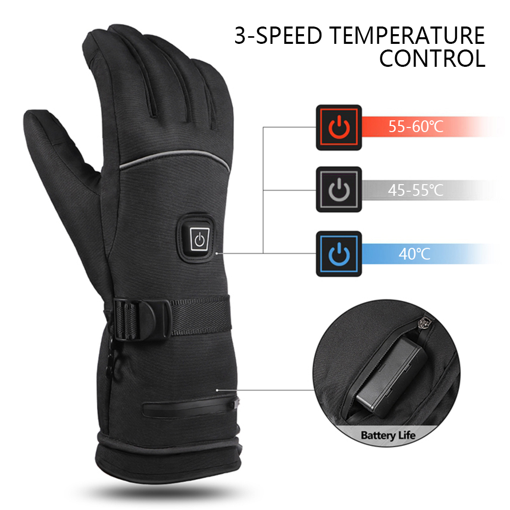 Electric Heated Gloves 4000MAhUSB Rechargeable Battery Electric Heated Hand Warmer for Hunting Fishing Skiing Motorcycle Cycling