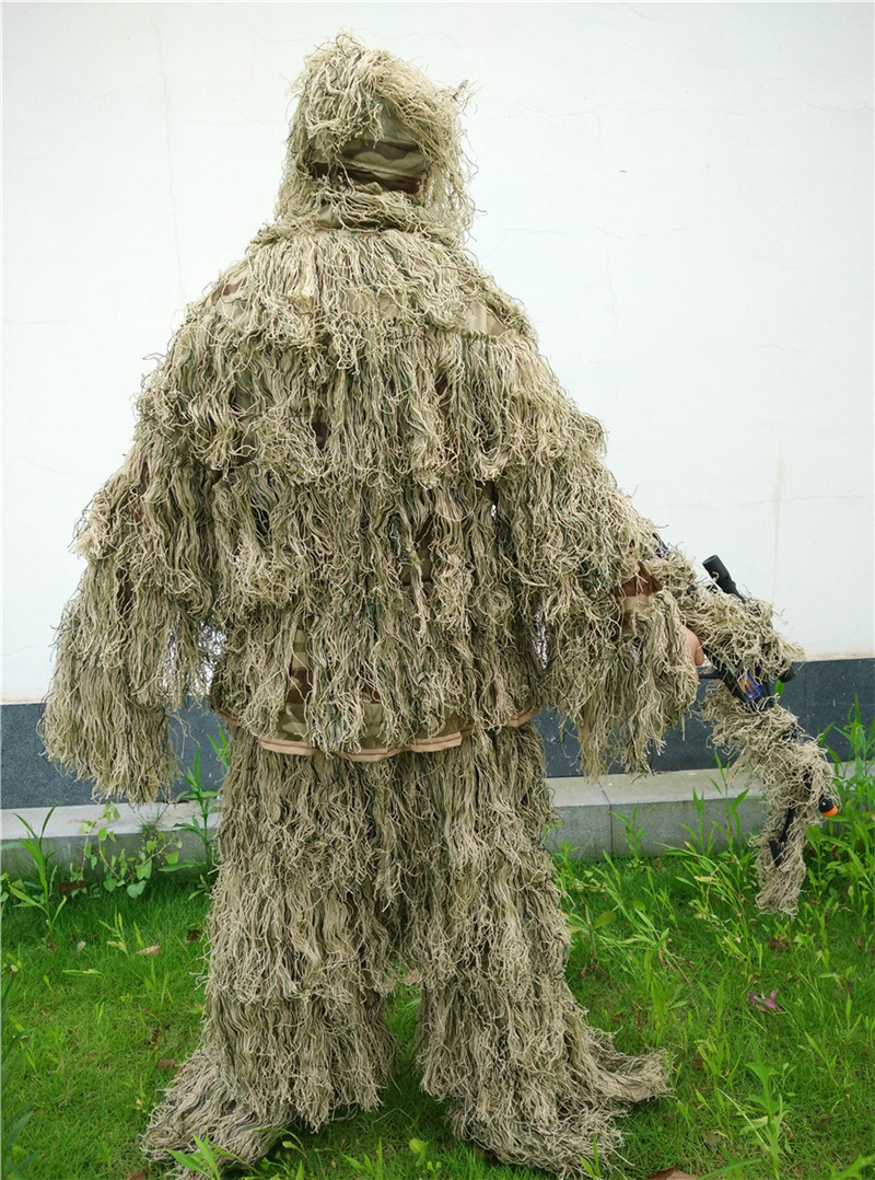 Free shipping desert Bionic Ghillie Suits camouflage grass hay style hunting Recon yowie Paintball,Military clothing