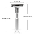 QSHAVE Adjustable Safety Razor Double Edge Classic Mens Shaving Mild to Aggressive 1-6 File Hair Removal Shaver it with 5 Blades