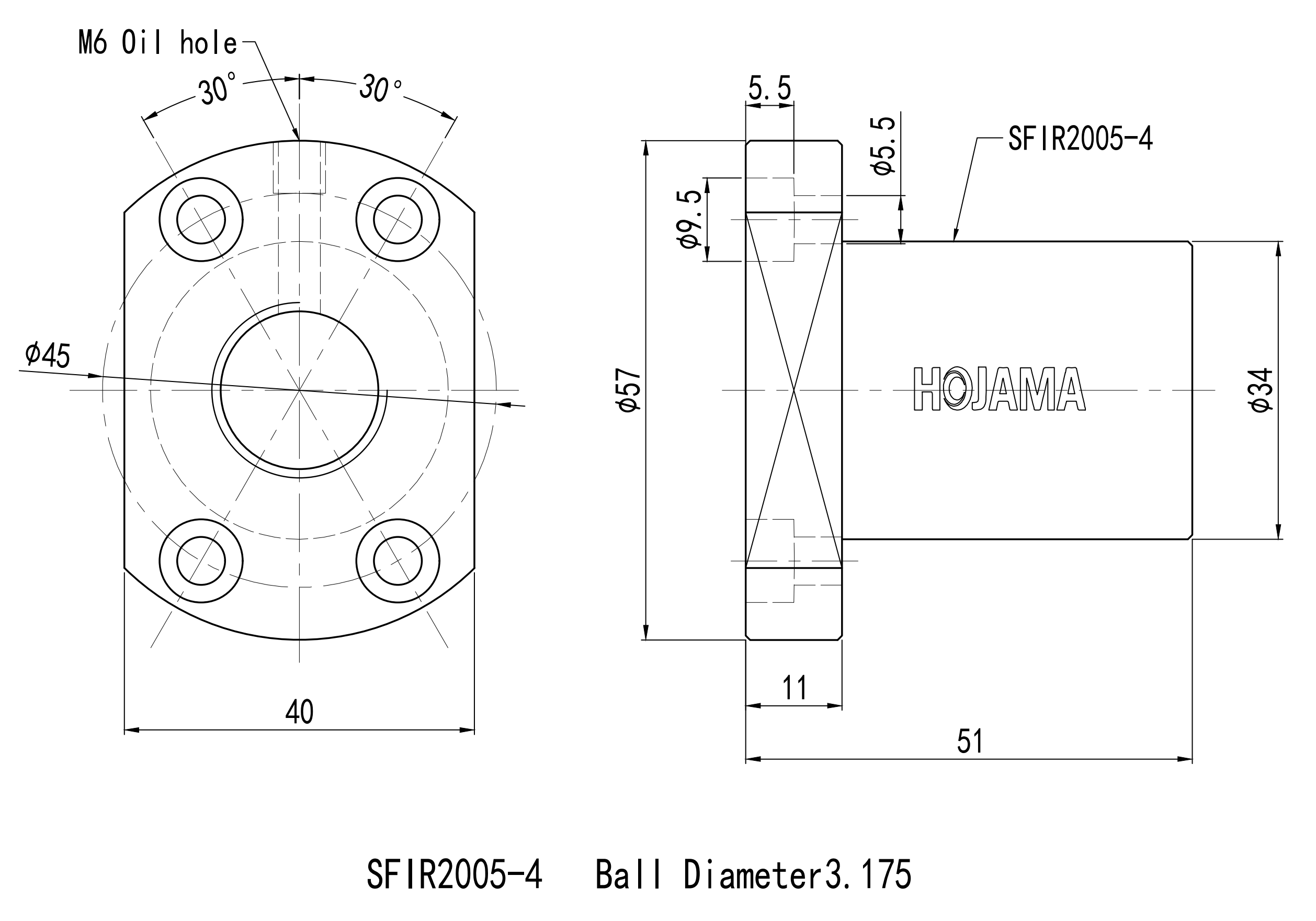 SFI2005 rolled ballscrew set