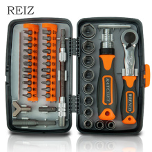 REIZ 38 In 1 Ratchet Screwdriver Set Adjustable Socket Wrench Precision Bits With Two-Way Rotary Handle Household Tool Kits