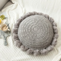 New Round Pink Knitted Decorative Pillow Cushion Knitted Tassel Ball Pillow for ins photo props 50cm