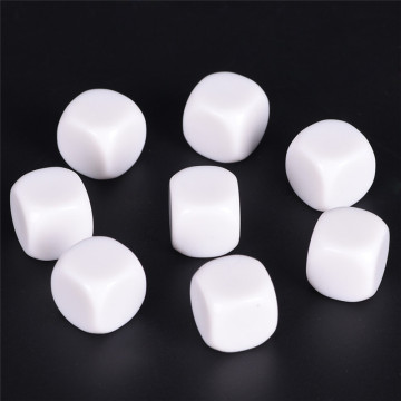 10PCS White Round Corner Gaming Dice Standard Six Sided Die For Birthday Parties Other Game Accessories 16mm