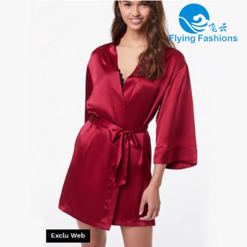 Stylish Red Satin Robe for Comfort and Grace