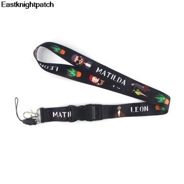 Famous movie leon character lanyard for key in mobile phone strap necklace card holders webbing ribbons keychain keyring E0854