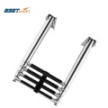 BSET MATEL 4 Steps Boat Stainless Steel 304 Telescoping Folding Ladder Deck Outboard Swim Platform Boat Marine Yacht Accessories