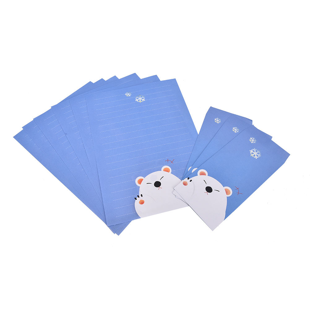 Vintage Kraft Paper Envelopes Cute Cartoon Kawaii Paper Korean Stationery Gift 6 sheets letter paper+3 pcs envelopes per set