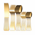 Kitchen Tableware Set Stainless Steel Cutlery 20 Pieces Gold Cutlery Set Forks Spoons Knifes Dinnerware Set Gold Tea Fork New