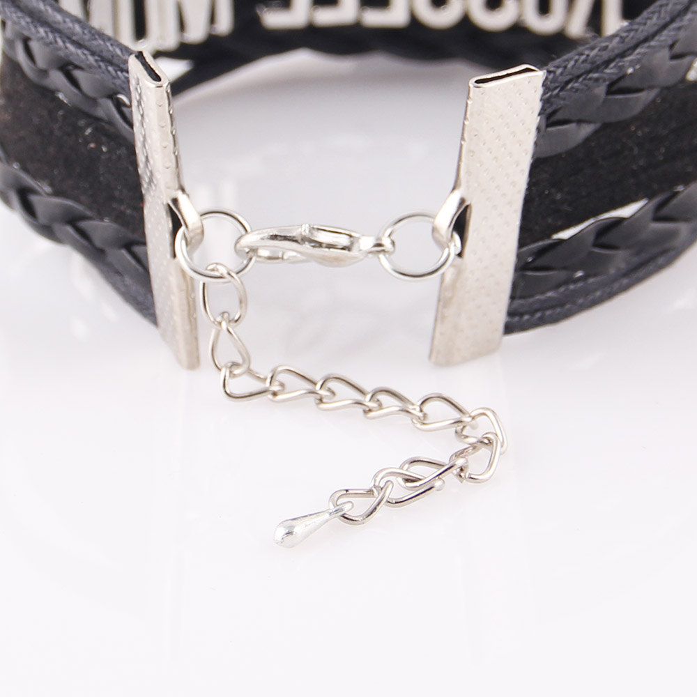 Little MingLou Infinity love detroit police Bracelet police dept charm leather wrap men bracelets & bangles for women jewelry
