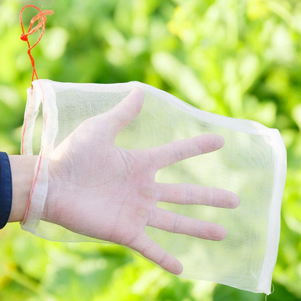 50Pcs/set Garden Netting Bags Vegetable Grapes Apples Fruit Protection Bag Agricultural Pest Control Anti-Bird Mesh Grape Bags