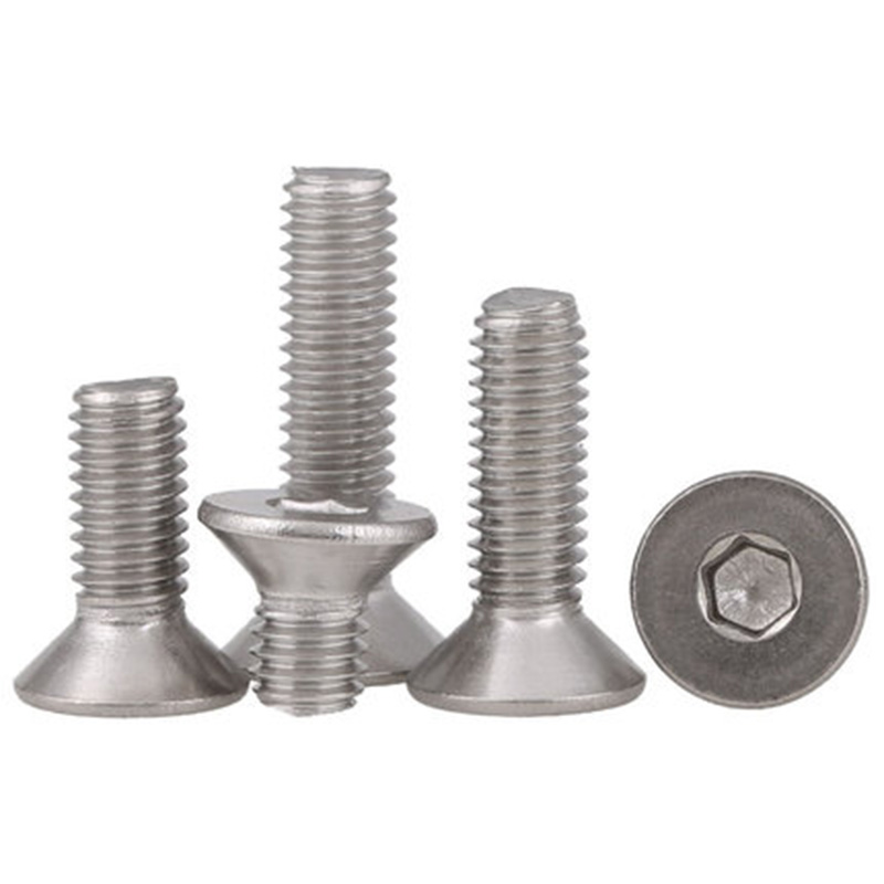 2pcs M10 flat head screw countersunk heads Hexagon bolt 304 stainless steel flats cup screws 16mm-50mm Length