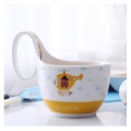 Creative Children's Water Cup Oat Meal Bowl Milk Cup Ceramic Coffee Mug with Cartoon Pattern and Handle 400ml Breakfast Cup