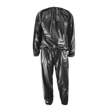 Heavy Duty Fitness Weight Loss Sweat Sauna Suit Exercise Gym Anti-Rip Black