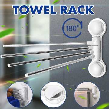 Multifunctional Suction Cup Towel Rack High Quality Stainless Steel Towel Shelf Wall-Mounted Bathroom Holder Kitchen Shelf