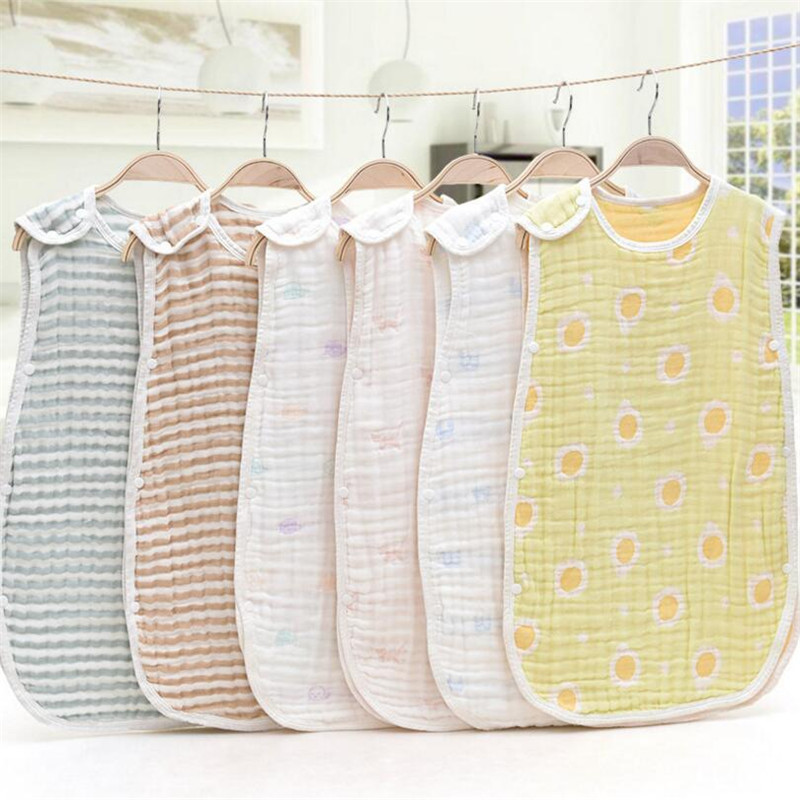 Natural cotton baby sleeping sack bag wrap baby gauze muslin anti-kicking quilt 6 layers baby sleeping bag baby sleepsacks