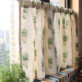 DUNXDECO Short Curtain For Kitchen Door Half Cortinas Mediterranean American Style Fresh Pineapple Print Cotton Slub Rideau Deco