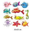 Cute Ocean Animal Fish Iron On Patches For DIY Heat Transfer Clothes T-Shirt Thermal Stickers Decoration Printing