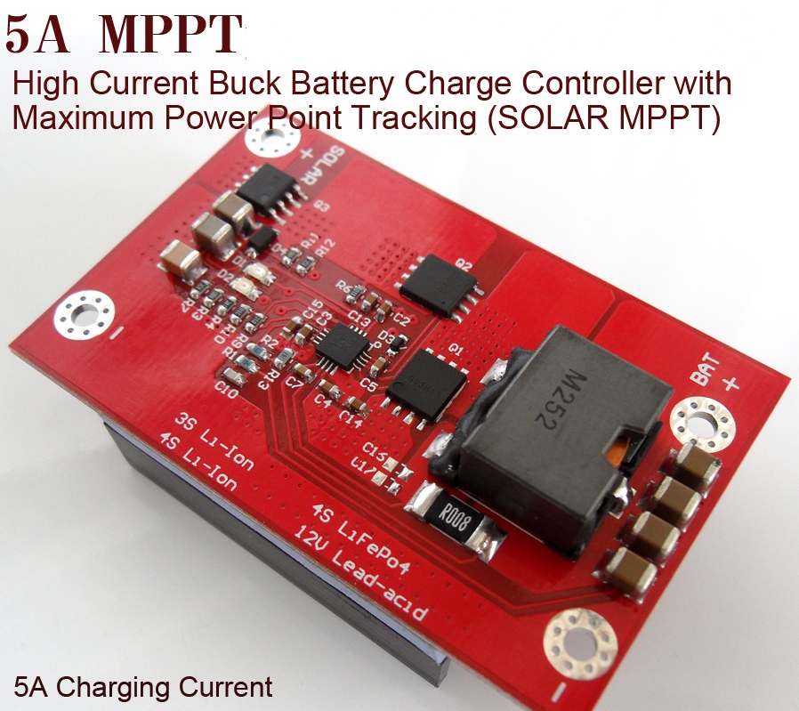 BQ24650 5A MPPT Solar Charger Controller 3S 4S 18650 Lithium Battery Charging Management Solar Regulator