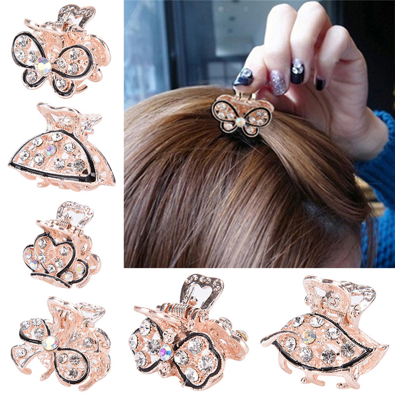 Mini Butterfly Headwear Hair Claws Clip Pearls Hairpins for Women Girls Mini Hairpin Hair Clip Clamp Crab Hair Claws Accessories