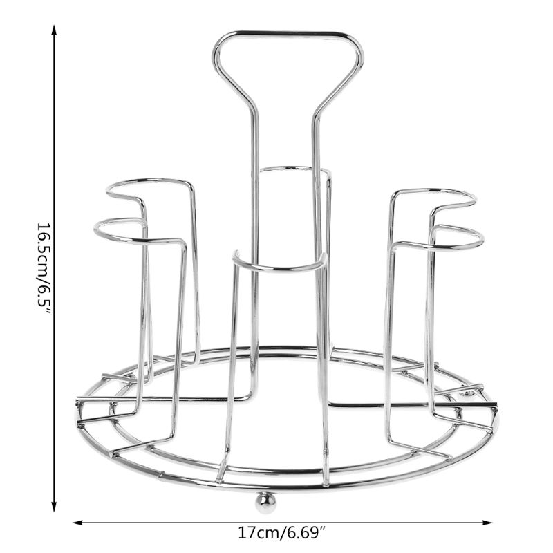 Stylish Mug Tree Iron Holder Coffee Cups Drain Organizer 6 Racks Stand Bottle Dish Drying Kitchen Living Room Accessory