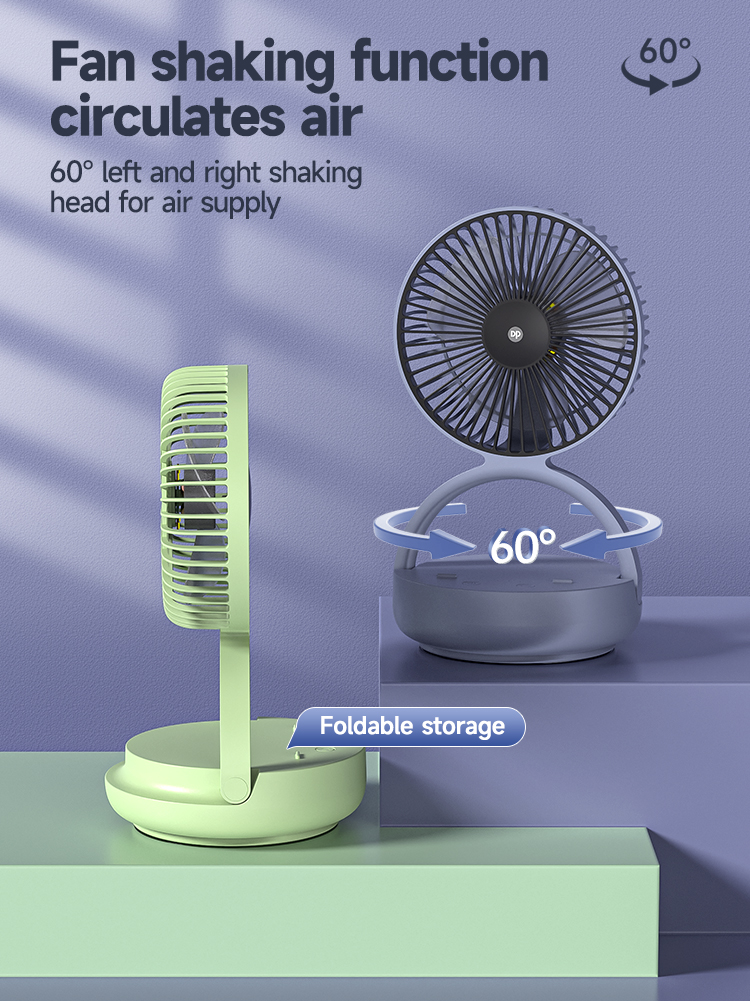 Rotating Folding Portable Mini Table Desk Rechargeable Fan-detail-5