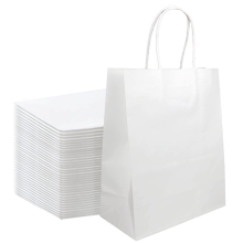 White Bulk Kraft Paper Bag with Handles