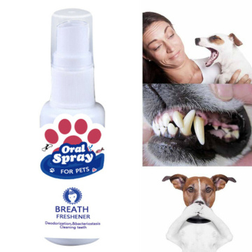 30ml Pet Breath Freshener Spray Non-toxic Dog Teeth Cleaner Fresh Breath Mouthwash Prevent Illness No Brush Care Reduce Tartar