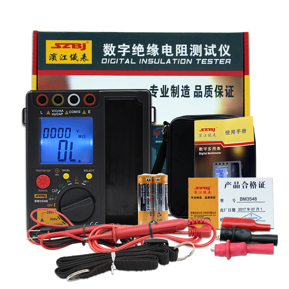 BM3548 1000V Resistance Meter 2 in 1 Digital Insulation Resistance Test meter digital multimeter megohmmeter megger ohm tester