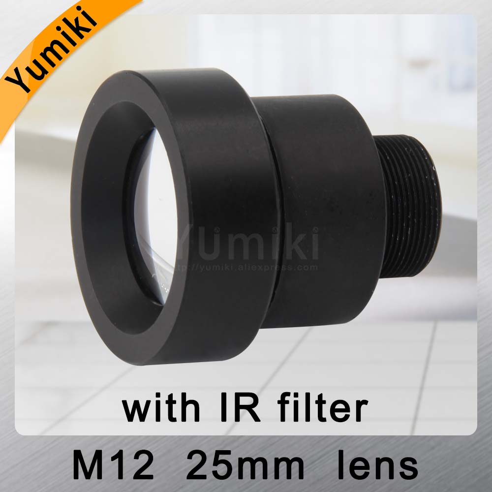 Yumiki CCTV lens 25mm M12*0.5 14degree 1/3" F1.2 CCTV MTV Board Lens For Security CCTV Camera with IR filter