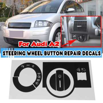 Black Car Front Headlight Switch Repair Decals Stickers Sticker For Audi A2 Repair Sticker Fix Ugly Button Car Stickers