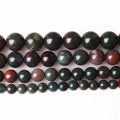 CAMDOE DANLEN Natural Bloodstone Heliotrope Round Loose Stone Beads 6 8 10 12 14MM Fit DIY Charms beads For Jewelry Making Parts